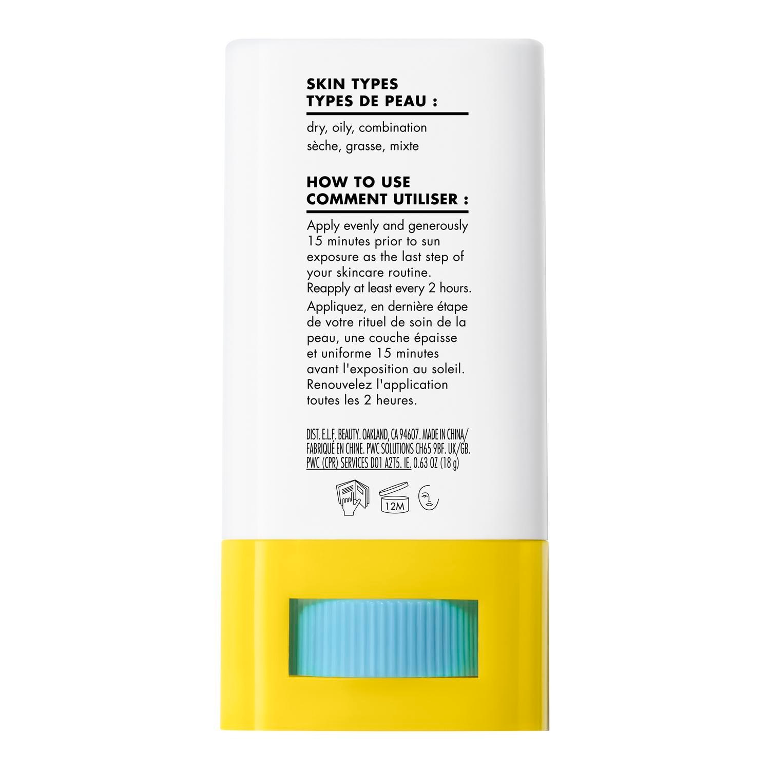 E.L.F. SKIN SUNTOUCHABLE INVISI-STICK SPF 50 (BARRA DE PROTECTOR SOLAR)